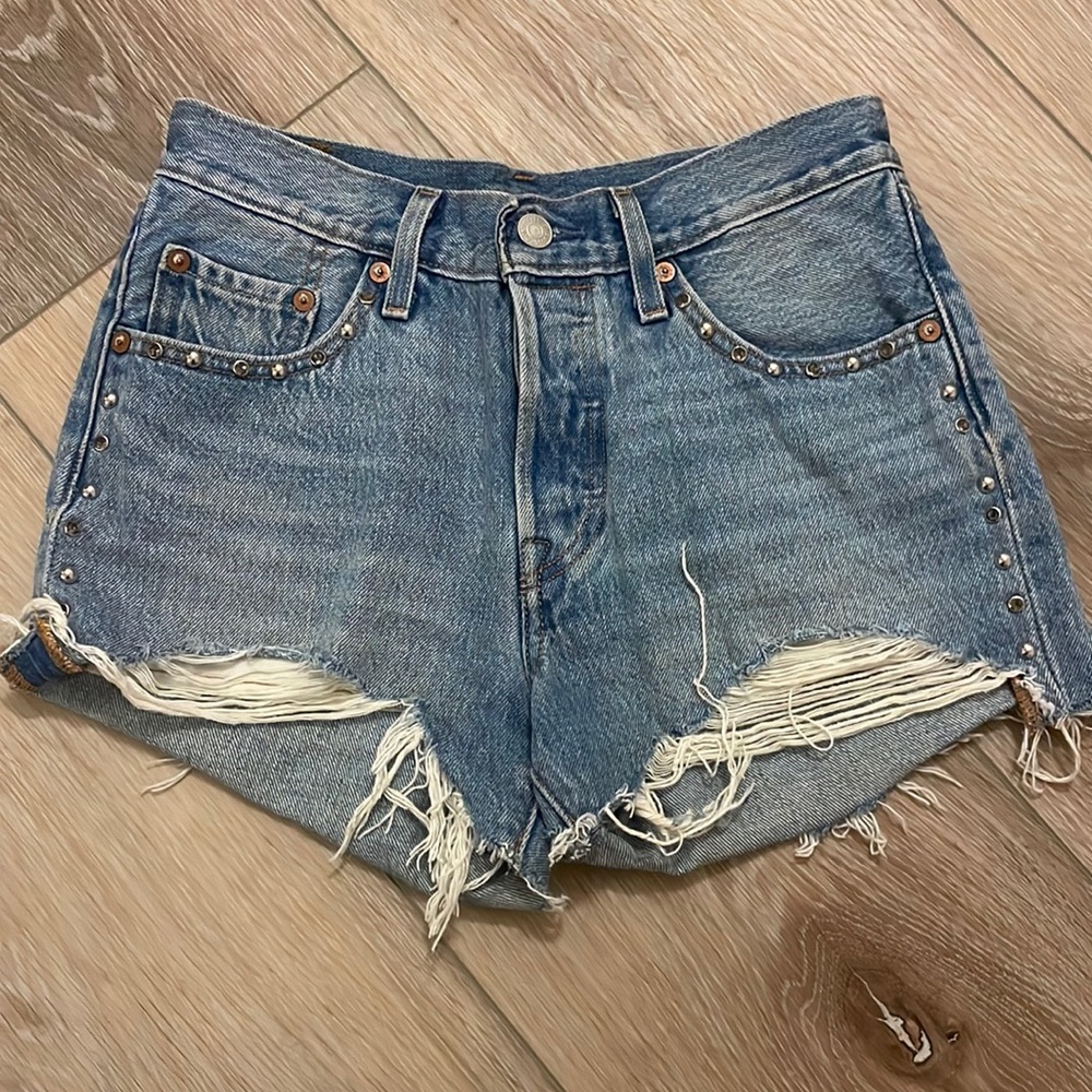 Levi’s 501 studded shorts